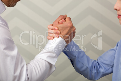 Strong handshake of father and son