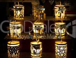 Candle or lantern lights at the christmas
