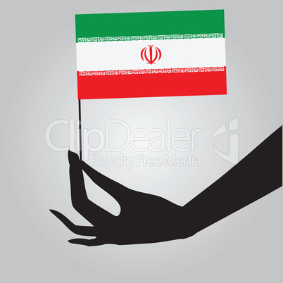Hand with Iran flag
