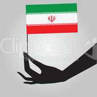 Hand with Iran flag