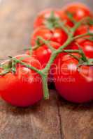 fresh cherry tomatoes on a cluster