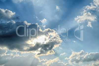 Blue sky with white cloud