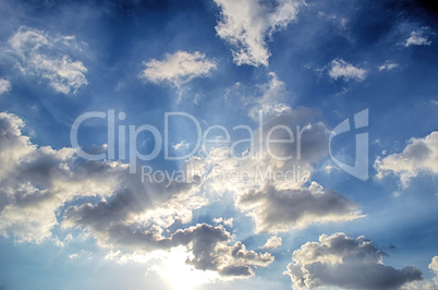 Blue sky with white cloud