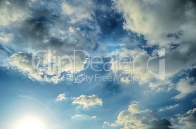 Blue sky with white cloud