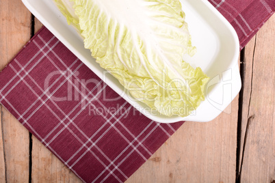 Cabbage chopped in glass bowl