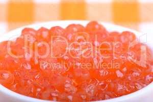 red caviar close up, healthy food concept