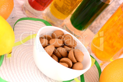 sweet cake on white plate and fruits