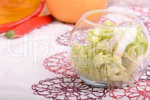 Sliced cabbage, Shredded cabbage and red pepper