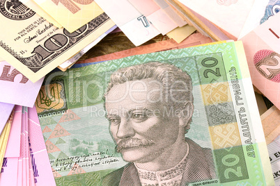 european and american money background