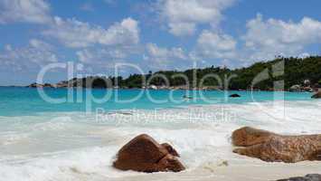 waves and granite rocks