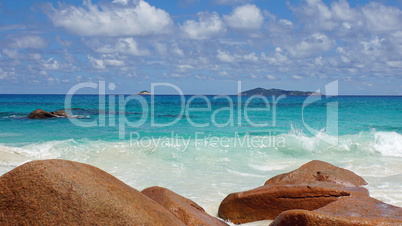 waves and granite rocks