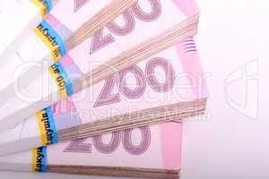 Pile of ukrainian money, ukrainian hryvnia