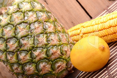 fresh pineapple and vegetables