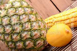 fresh pineapple and vegetables