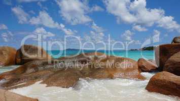 waves and granite rocks