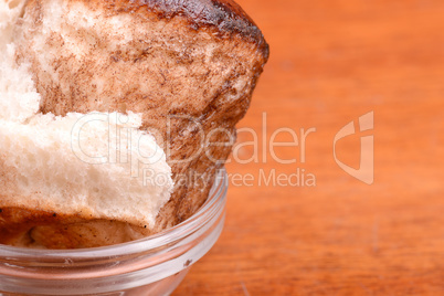 close up, a slice of traditional bread