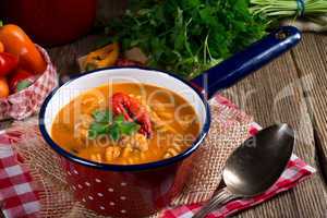 pepper soup also full grain noodles