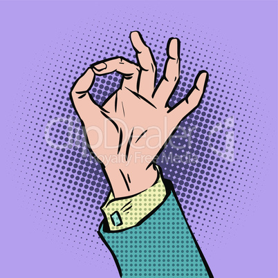 gesture sign okay pop art comics retro style Halftone