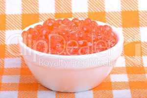 red caviar close up, healthy food concept
