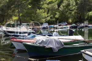 Boats in marina