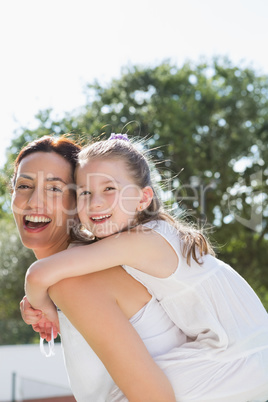 Mother and daughter having fun