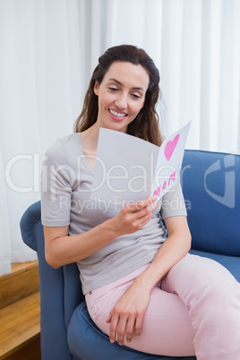 Mother reading a lovely card