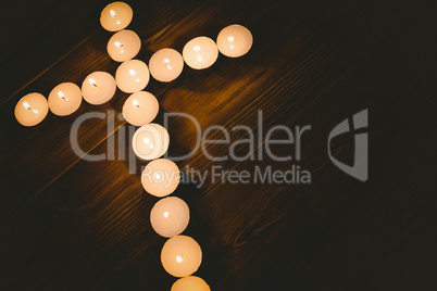 Candles in shape of cross