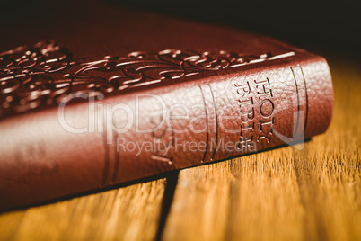 Bible on wooden table