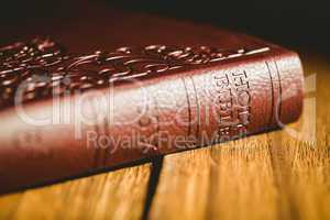 Bible on wooden table