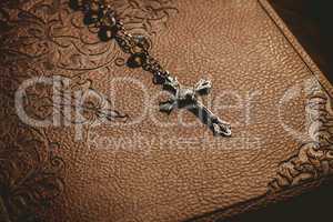 Rosary beads with bible