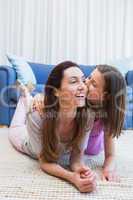 Mother and daughter on the floor