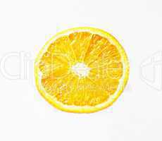 Orange, halbierte Frucht