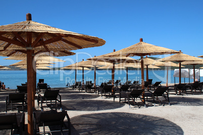 Umbrellas on a croatian beach