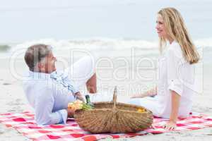 Happy couple having picnic