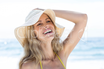 Smiling pretty blonde enjoying the sun