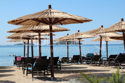 Umbrellas on a croatian beach