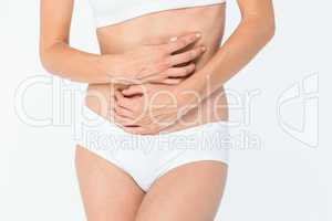 Woman with stomach pain