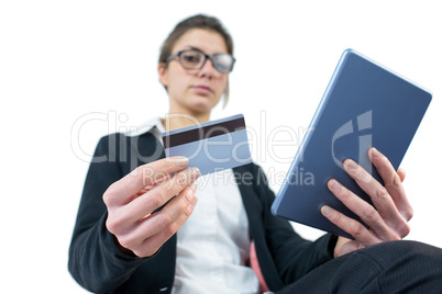 Businesswoman using a tablet pc