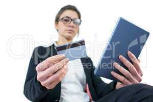 Businesswoman using a tablet pc