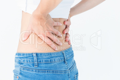 Woman suffering from back pain