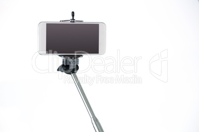 Smartphone on a selfie stick