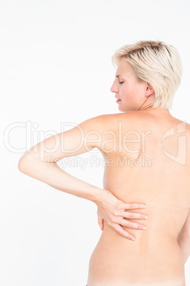 Beautiful woman with back pain