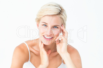 Happy woman smiling at camera