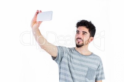 Casual man taking a selfie