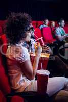 Young couple watching a 3d film