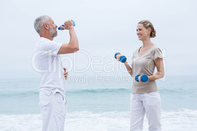 Fit couple doing sport