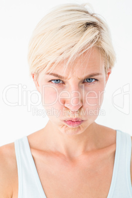 Angry woman looking at camera