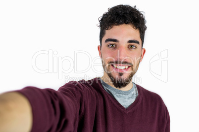 Casual man taking a selfie