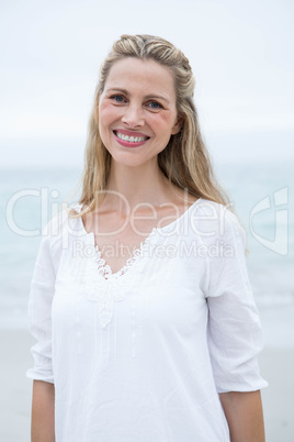Smiling blonde looking at camera