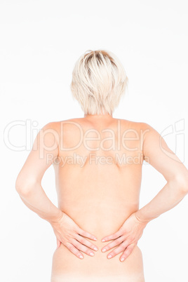 Beautiful woman with back pain